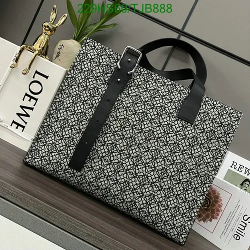 View 1 of Loewe Dark Grey Black Canvas and Cowhide Horizontal Tote IO955