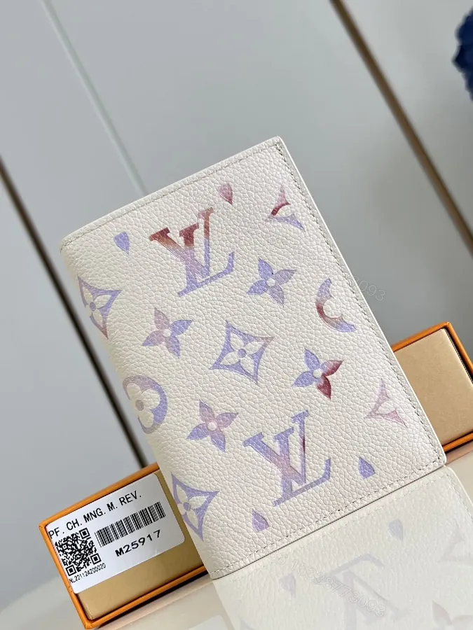 View 1 of Pastel Gradient Monogram Wallet: Luxe Texture, Compact Bi-Fold