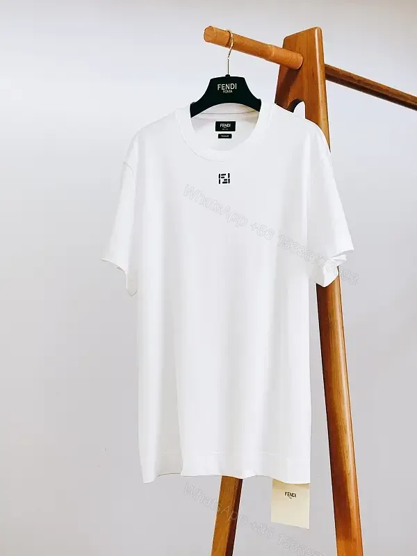 View 1 of Minimalist White Cotton Tee with Subtle Luxury Detail