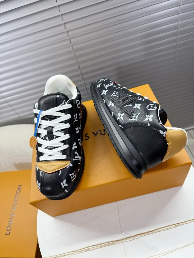View 1 of Monogram Patterned Leather Sneakers, Luxury Everyday Comfort