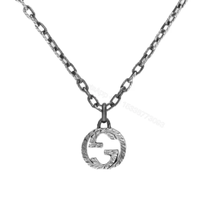 View 1 of GUCCI INTERLOCKING PENDANT NECKLACE SILVER ‎455307 J8400 0811