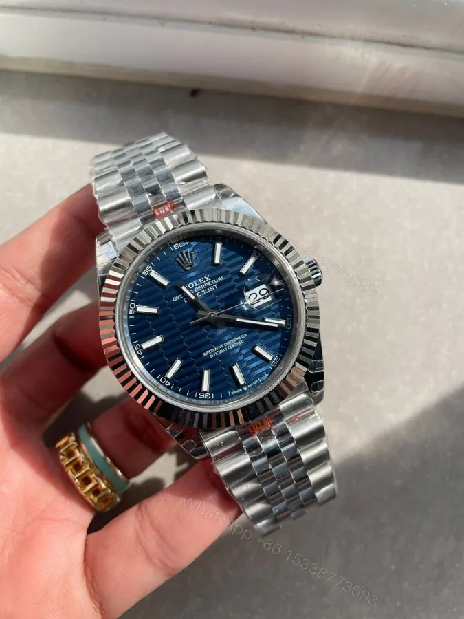 View 1 of VSF Factory 1:1 Rolex DateJust 41 SS Best Edition 904L Steel Blue Textured Dial