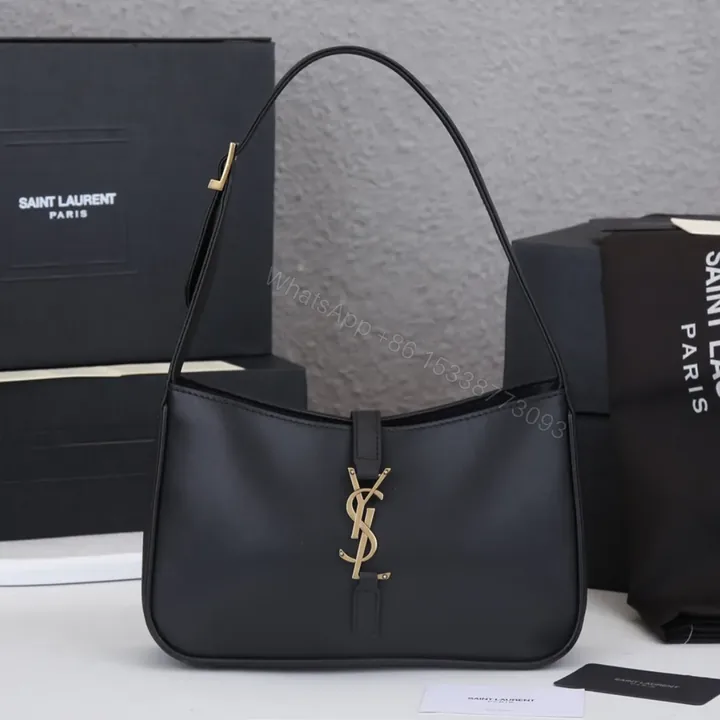 View 1 of Saint Laurent Smooth Calfskin Le 5 A 7 Mini Hobo Black