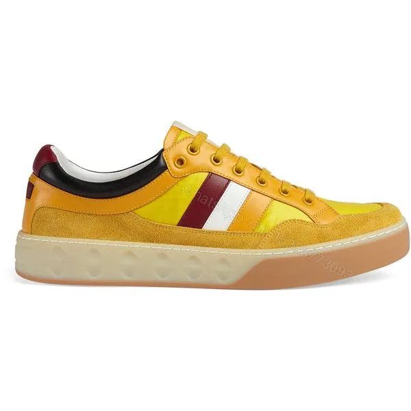 View 1 of GUCCI MEN’S YELLOW LEATHER AND NYLON SNEAKERS – GC63