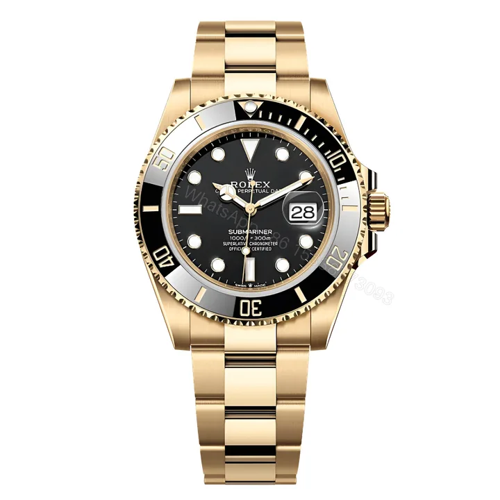 View 1 of Rolex Submariner Date 126618 Yellow Gold Black Dial Replica