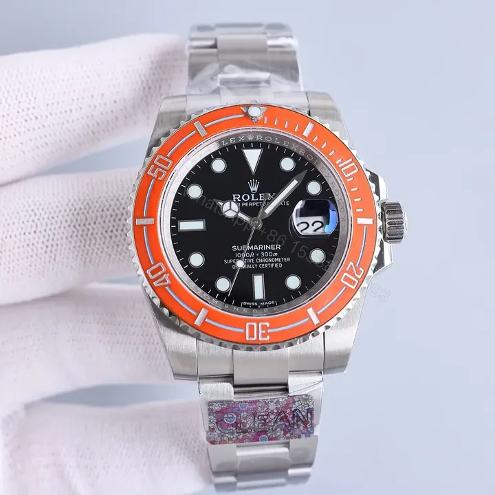 View 1 of Premium Rolex Clean Factory Orange Submariner replica 4oMM B33 Oyster Bracelet Edition RG-CLEAN-SUB-B33-ORANGE-OYSTER