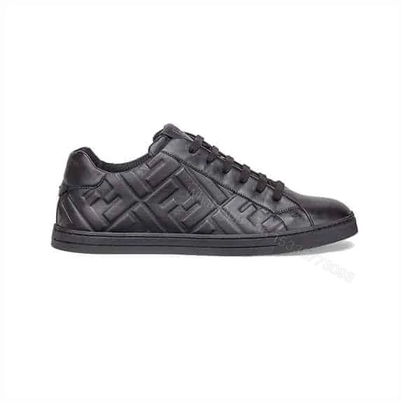 View 1 of FENDI BLACK NAPPA LEATHER LOW-TOP SNEAKERS – FD04