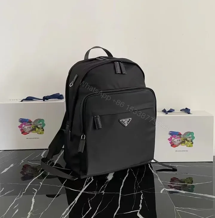 View 1 of Graphite Nylon Sleek Tote-Backpack: Subtle Prada-Inspired Luxury