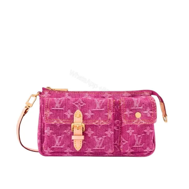 View 1 of Louis Vuitton Pochette Accessoire Cargo Pink Denim 23cm