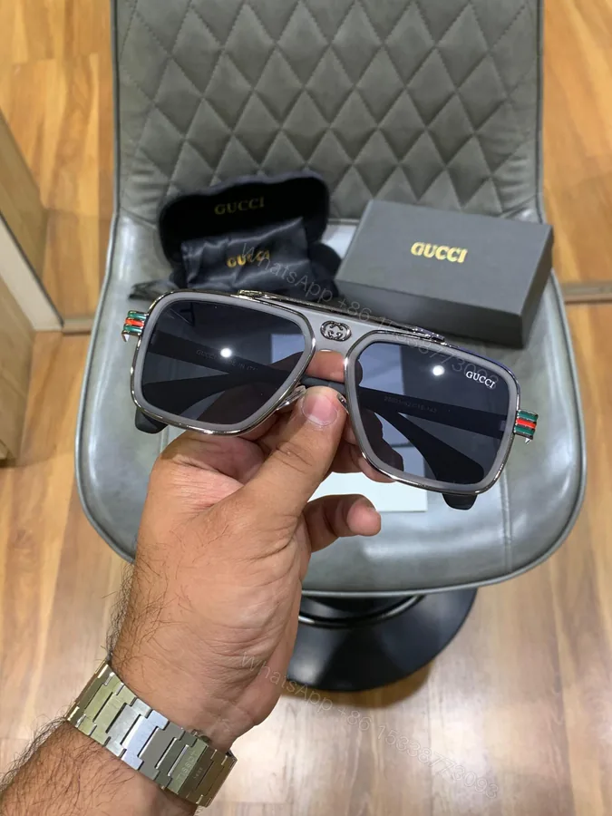 View 1 of Gucci Square Legend Black Acetate Sunglasses