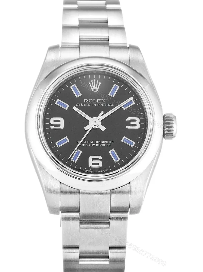 View 1 of Replica Rolex Oyster Perpetual Lady Black Dial 176200 26 mm