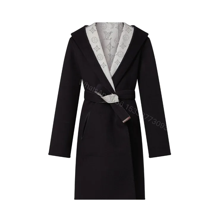 View 1 of Louis Vuitton Reversible Mahina Monogram Wrap Coat Black