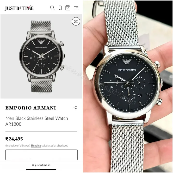 View 1 of Emporio Armani Silver Luigi Collection