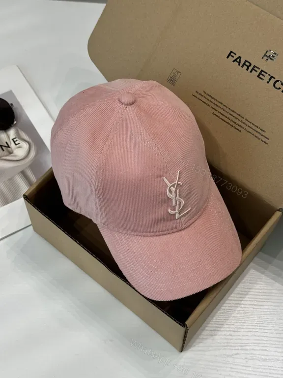 View 1 of Soft Rose Corduroy YSL Cap: Everyday Luxury Cap