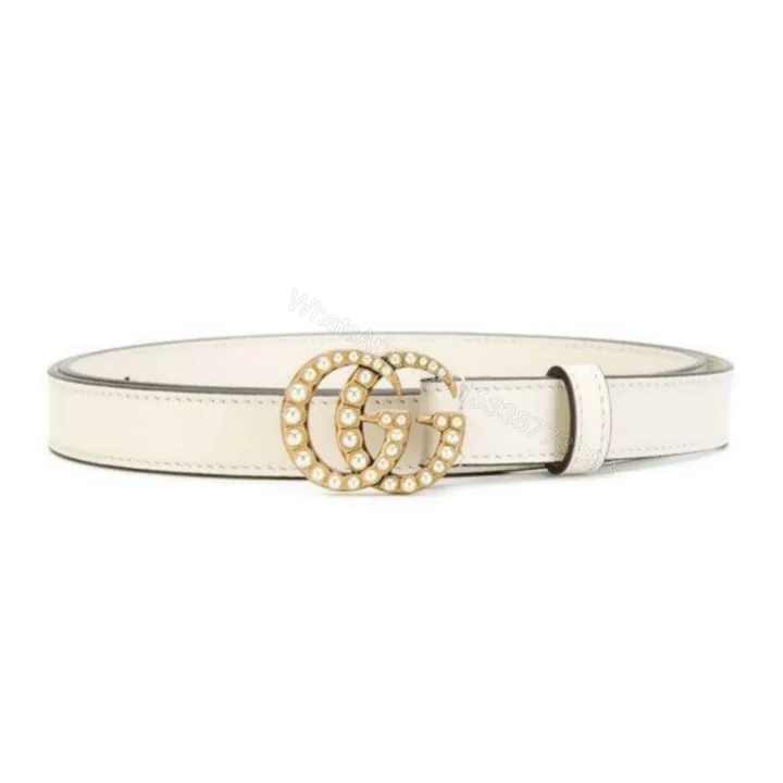 View 1 of GUCCI PEARL STUDDED GG BELT – B14