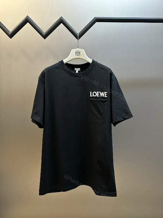 View 1 of Black Minimalist Tee with Chest Pocket - Premium Cotton, Relaxed Fit