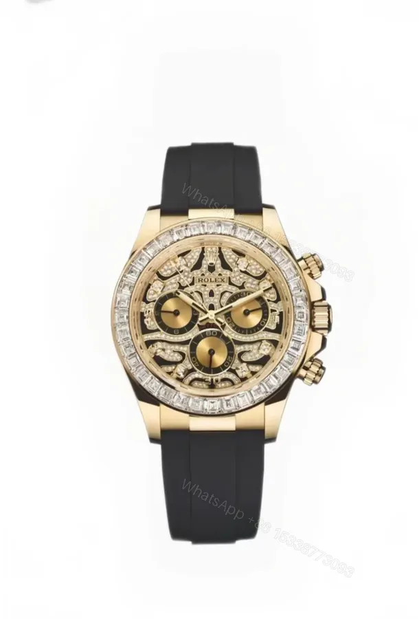 View 1 of Rolex Daytona 116588TBR 1:1 Replica – 18K Gold Eye of the Tiger Diamond Dial Super Clone 4130