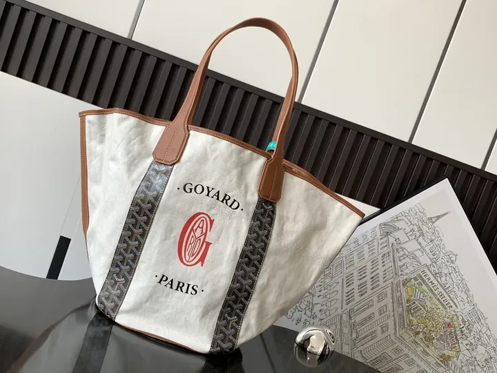 View 1 of Canvas-Trim Tote: Signature Pattern, Everyday Utility