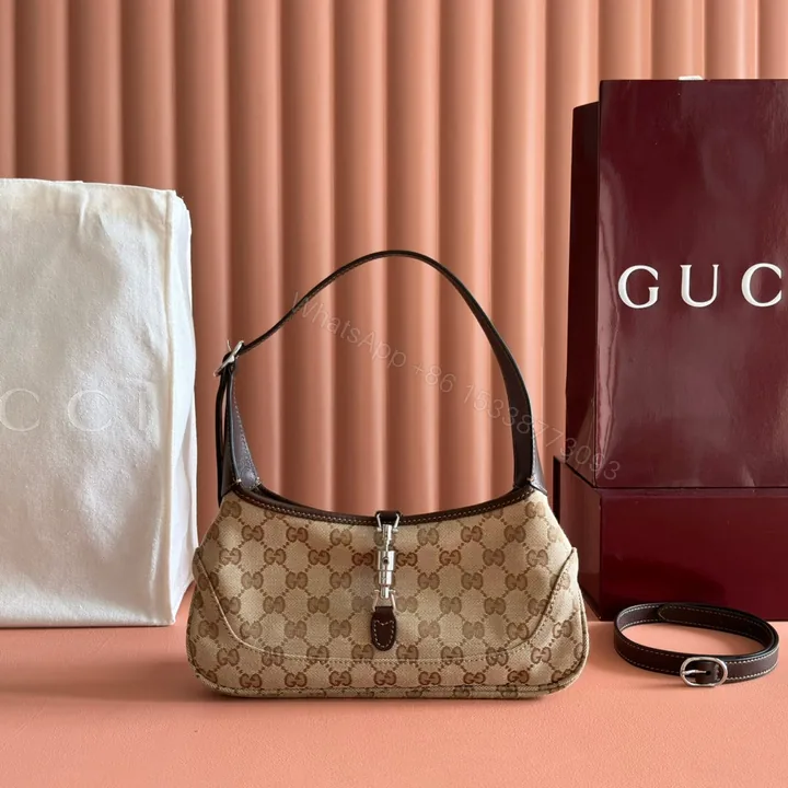 View 1 of GUCCI 25S JACKIE MONOGRAM 27 CM IN LIGHT BROWN CANVAS AND CALFSKIN