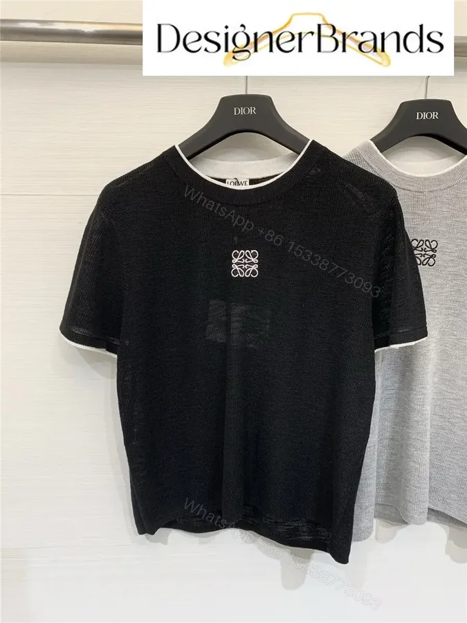 View 1 of Loewe Black Knitted Short-Sleeve Top