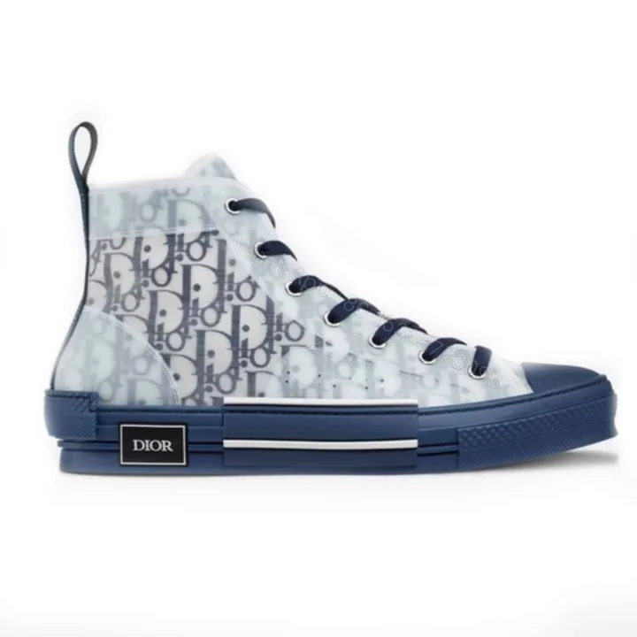 View 1 of DIOR B23 HIGH-TOP SNEAKER IN BLUE DIOR OBLIQUE – CD29