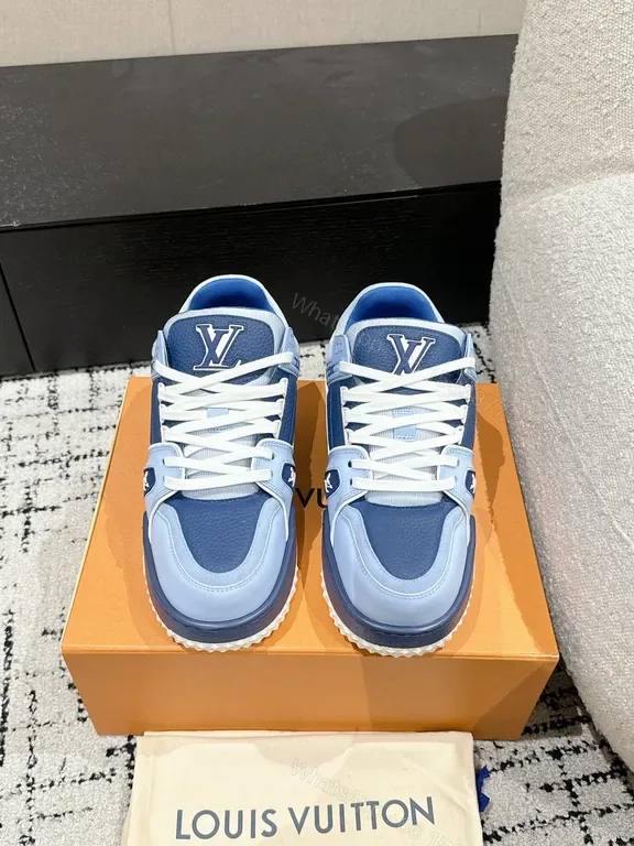 View 1 of Denim-Inspired LV High-Top Sneaker with Comfort
