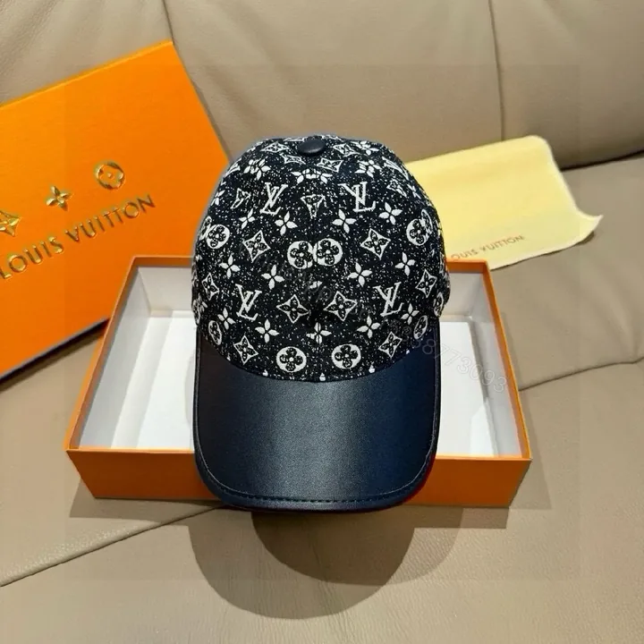 View 1 of Monogram Cap with Leather Peak – Bold Textured Luxury Cap
