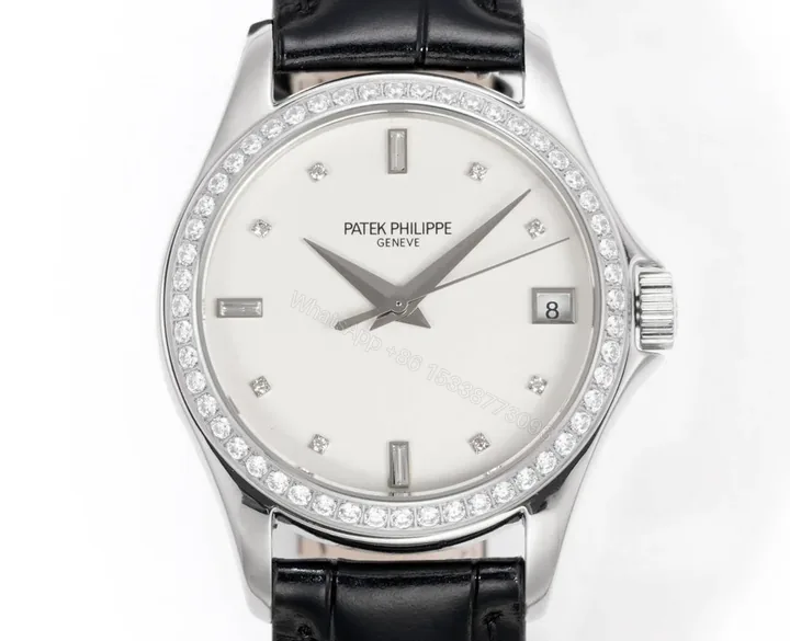 View 1 of Patek Philippe Calatrava 5127 Classic Thin Leather Strap Dress Watch 37mm PP-5127-GR-CALATRAVA-37
