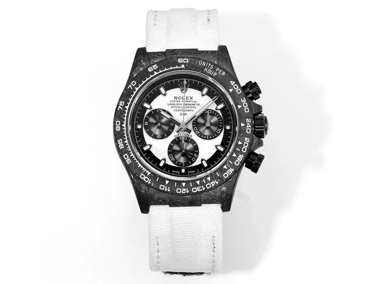View 1 of Clean Factory TW Rolex Daytona Carbon Fiber Watch – Black/White