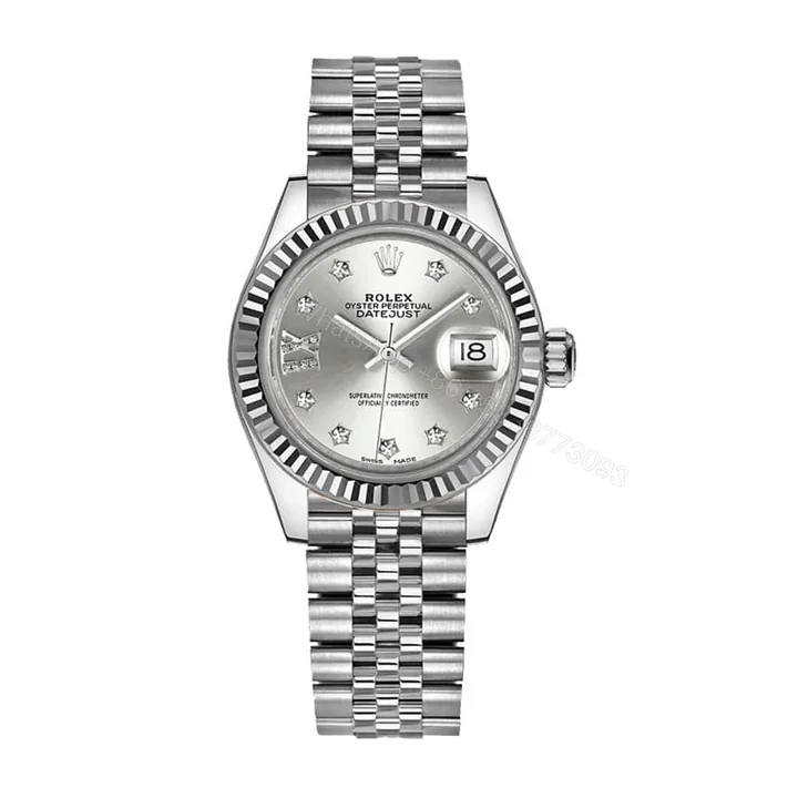 View 1 of Rolex Datejust 41 126334 Super Clone : Steel Fluted Bezel Silver Dial Jubilee