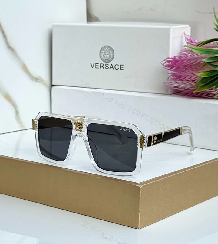 View 1 of Versace Square Black-Transparent Sunglasses