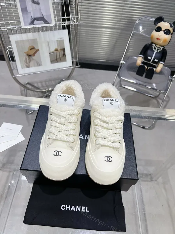 View 1 of Premium Cozy-Side Winter Sneakers: Chanel-Inspired Comfort