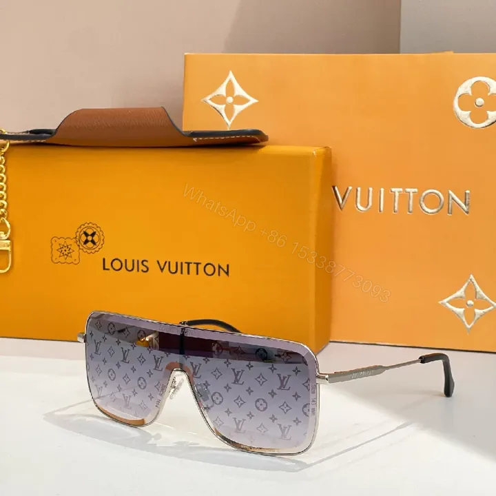View 1 of Luxurious Monogram Shield Sunglasses: Premium Alloy, UV-Protection
