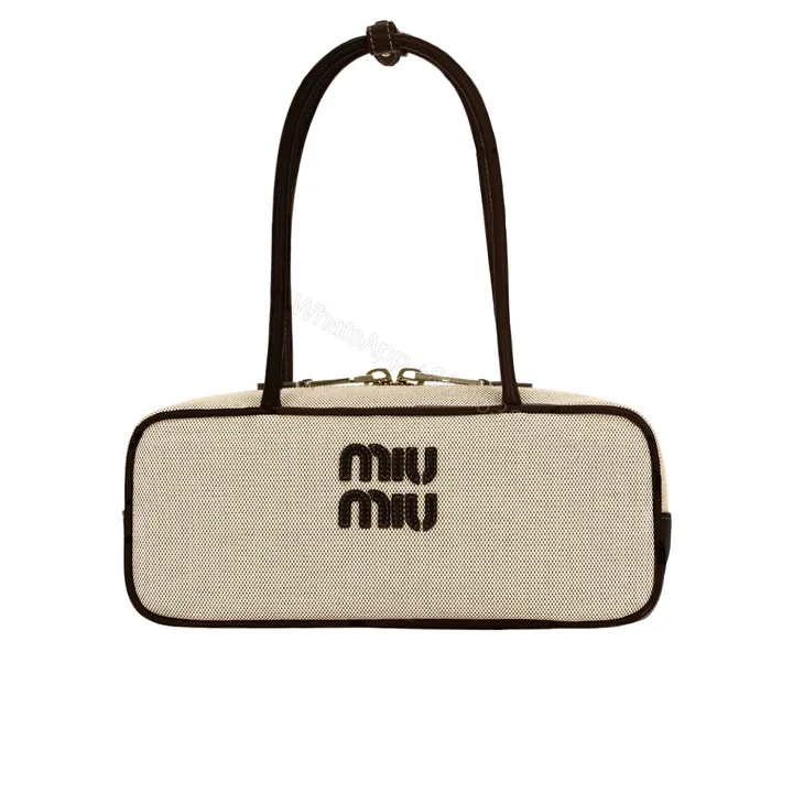 View 1 of MIUMIU WOMEN’S CANVAS AND BAG BLACK 27CM