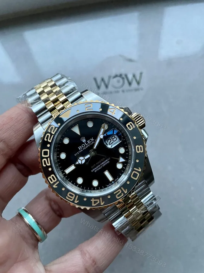 View 1 of EWF Factory 1:1 Rolex GMT-Master II 126713GRNR 904L YG/SS Black Dial Dots VR3285