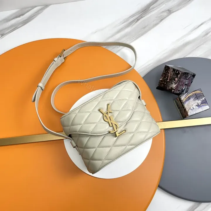 View 1 of Chic Quilted Crossbody with Gold Hardware â€” Luxury Compact Bag