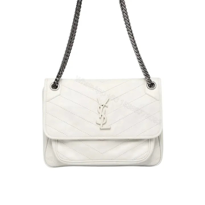 View 1 of Saint Laurent Niki Medium In Vintage Leather White 28Cm