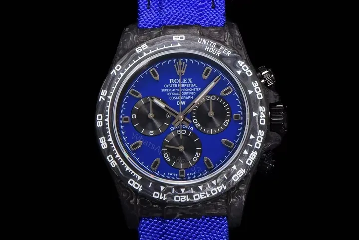 View 1 of Replica DiW Rolex Cosmograph Daytona Miami Blue Carbon