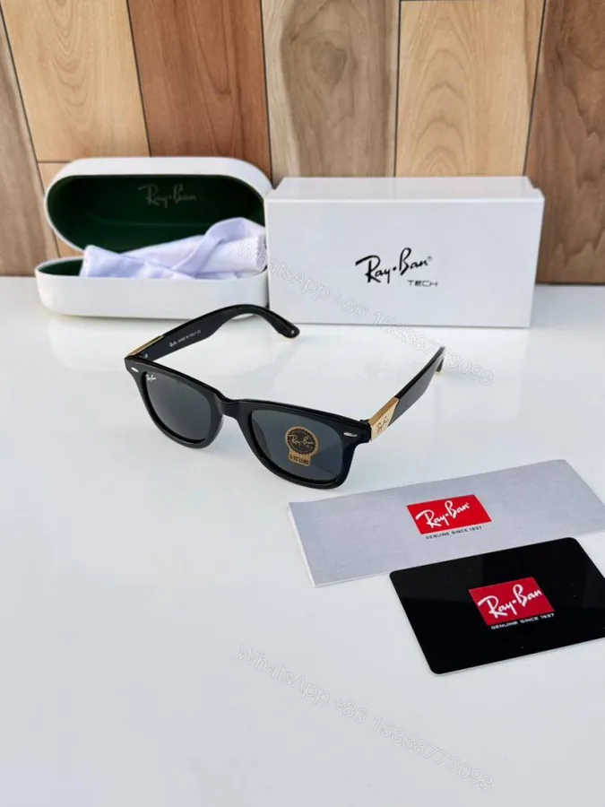 View 1 of First Copy Ray Ban RB2157 Black Gold Sunglasses Online India