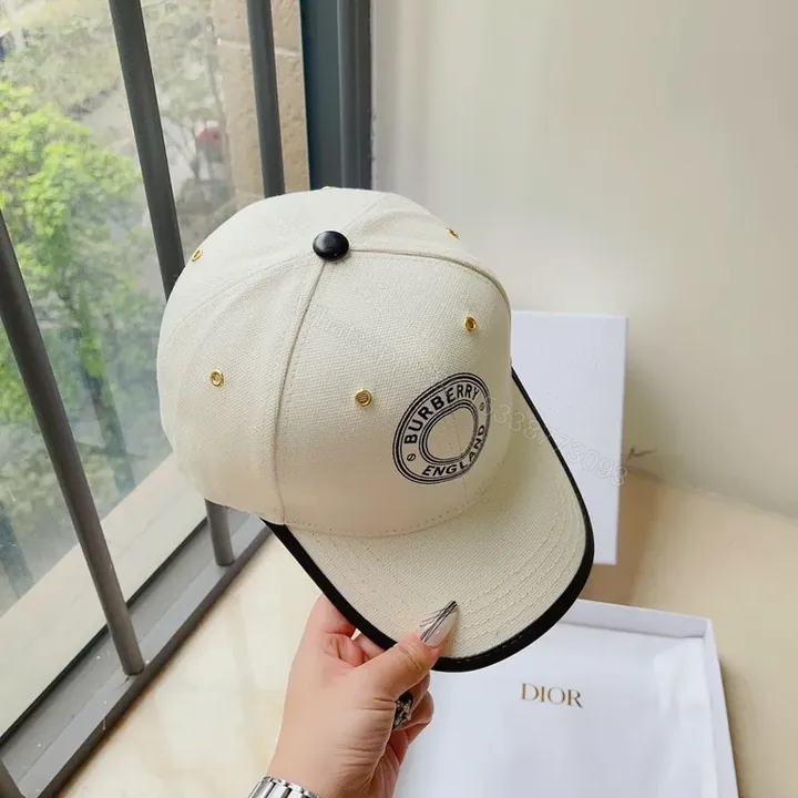 View 1 of Cream Burberry-Inspired Cap: Premium Cotton, Subtle Shine, Unisex