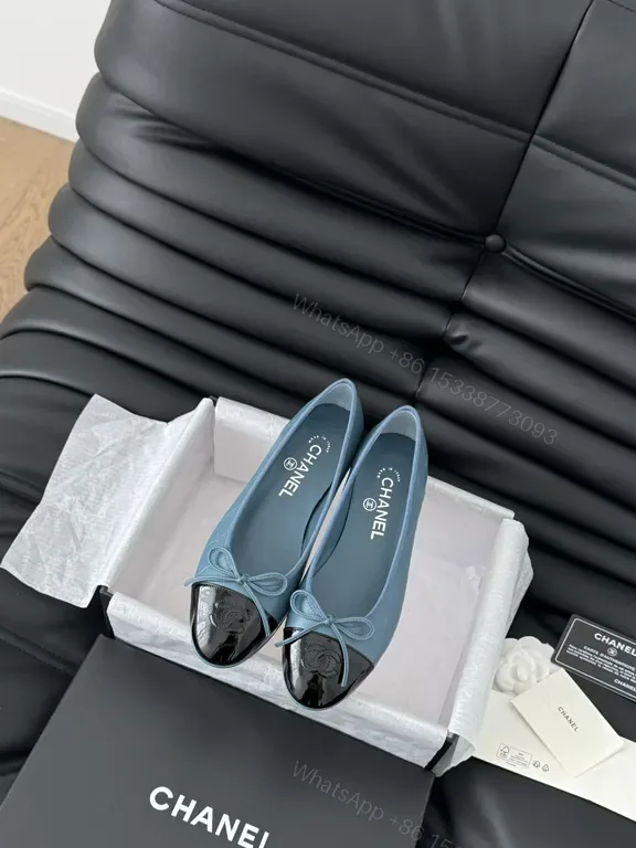 View 1 of Blue Luxe Flat: Subtle Shine Toe Cap - Everyday Chic Footwear