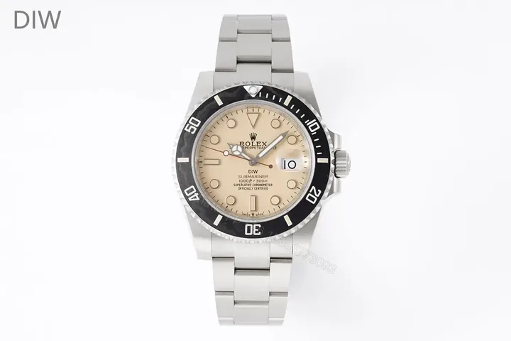 View 1 of Best Rolex DIW Submariner Beige replica 40MM Oyster Bracelet Edition RG-DIW-SUB-BEIGE-OYSTER-40