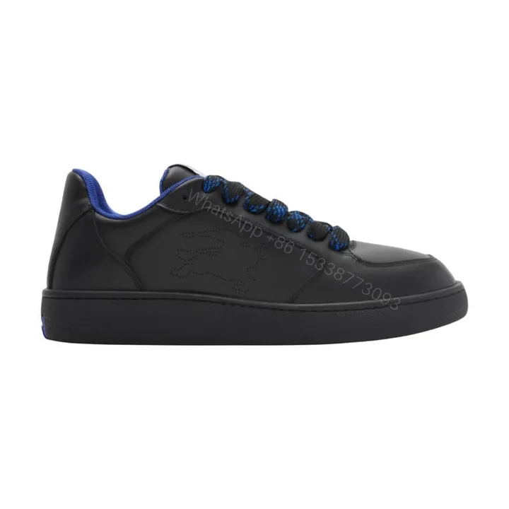 View 1 of BURBERRY LEATHER STOCK SNEAKERS IN BLACK – BBR092