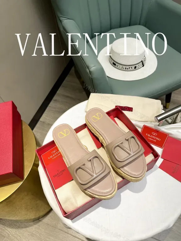 View 1 of Calfskin Slides: Signature V Buckle, Everyday Opulence