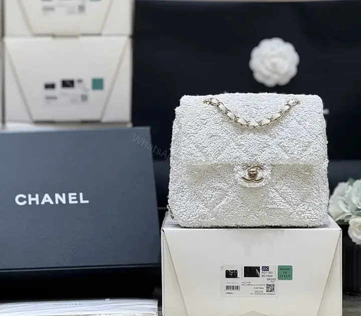 View 1 of Bouclé Luxe Evening Bag: Timeless Chanel-inspired Elegance