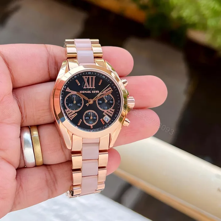 View 1 of First Copy Michael Kors Bradshaw Rose Gold Black Dial Women’s Analog Watch