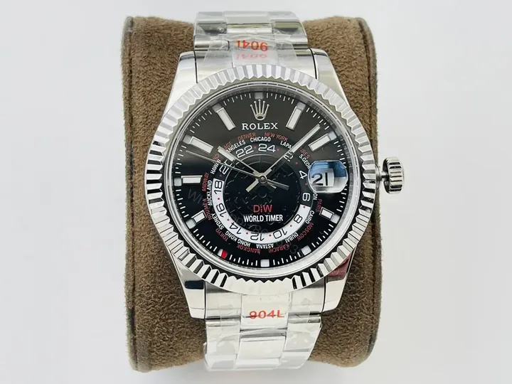 View 1 of Fake Rolex Sky Dweller 326934 Best DiW Black Dial Oyster Bracelet 42MM 326934-0006