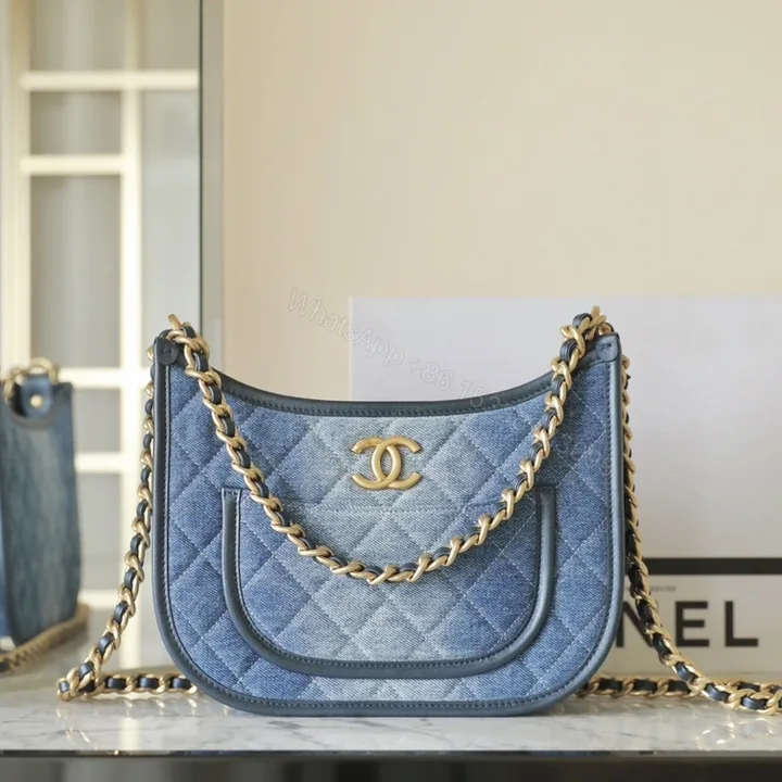 View 1 of 高仿Chanel*24S系列AS4532水洗丹寧Hobo包中號免檢版