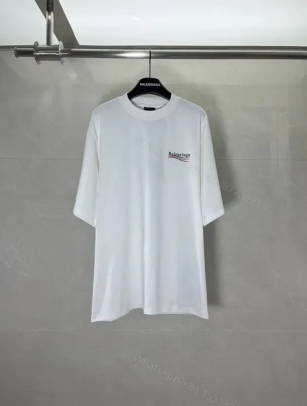 View 1 of White Satin Loose-Fit Tee with Subtle Sheen Embroidered Logo T-shirt