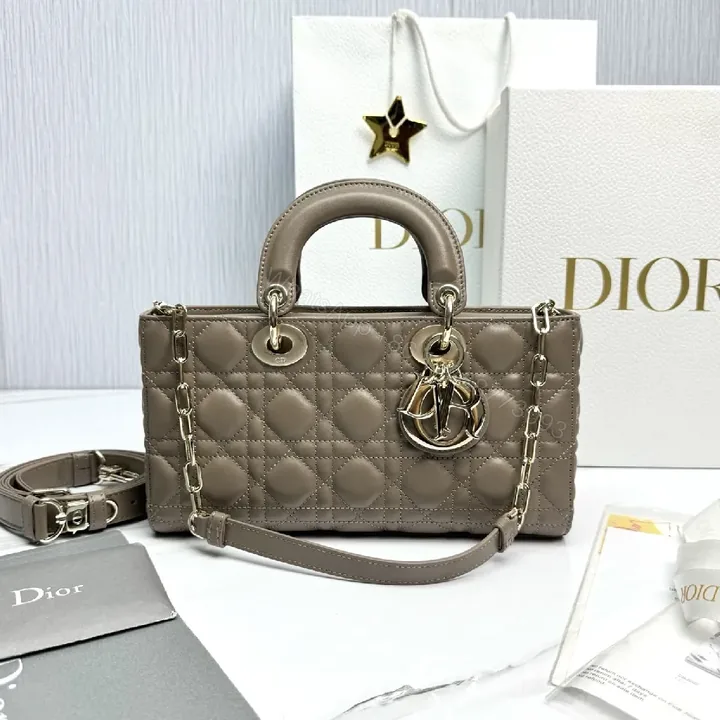 View 1 of Taupe Quilted Satchel with Gold Hardware – Structured Luxury Bag